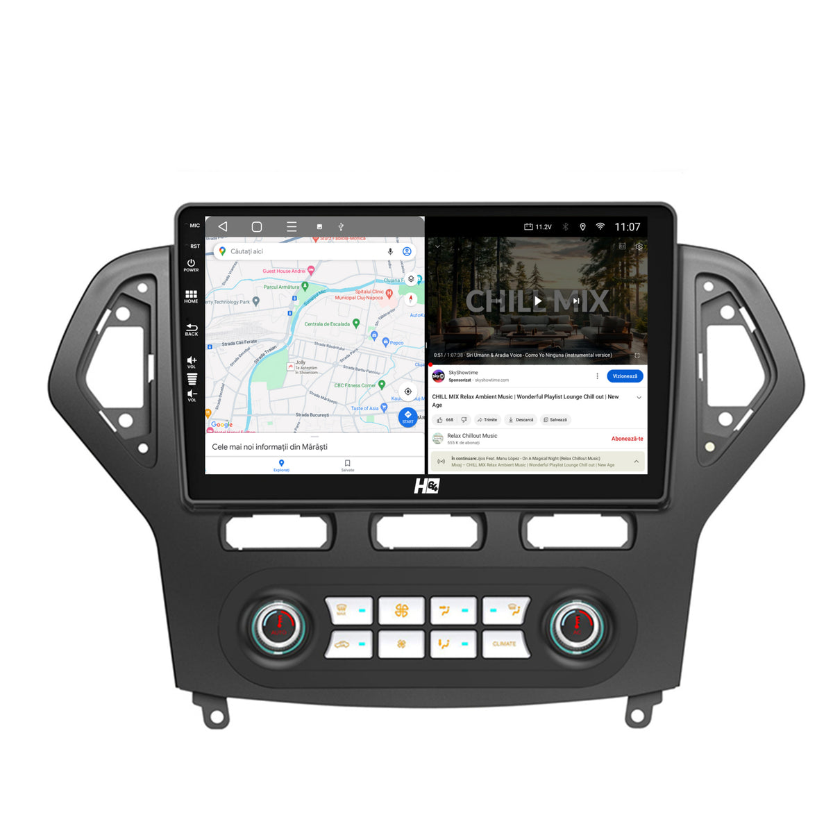 Navigatie HUB64 Ford Mondeo (2007-2010) Clima Automata, 4GB RAM, Android, Quadcore, DSP, GPS, Wi-FI, Carplay, Android Auto, USB, Bluetooth, Waze, Touchscreen, 10.1 inch