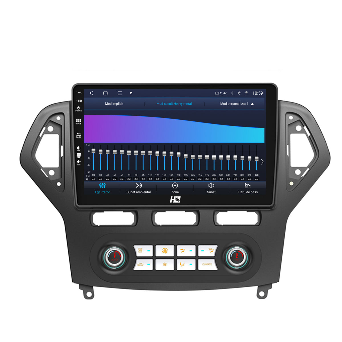 Navigatie HUB64 Ford Mondeo (2007-2010) Clima Automata, 6GB RAM, Android, Octacore, Slot Sim 4G, DSP, GPS, Wi-FI, Carplay, Android Auto, USB, Bluetooth, Waze, Touchscreen, 10.1 Inch