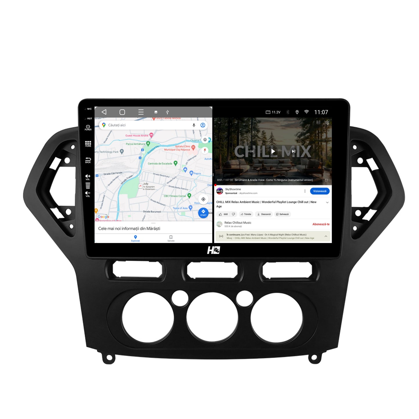 Navigatie HUB64 Ford Mondeo (2007-2010) Clima Manuala, 4GB RAM, Android, Octacore, Slot Sim 4G, DSP, GPS, Wi-FI, Carplay, Android Auto, USB, Bluetooth, Waze, Touchscreen, 9 inch
