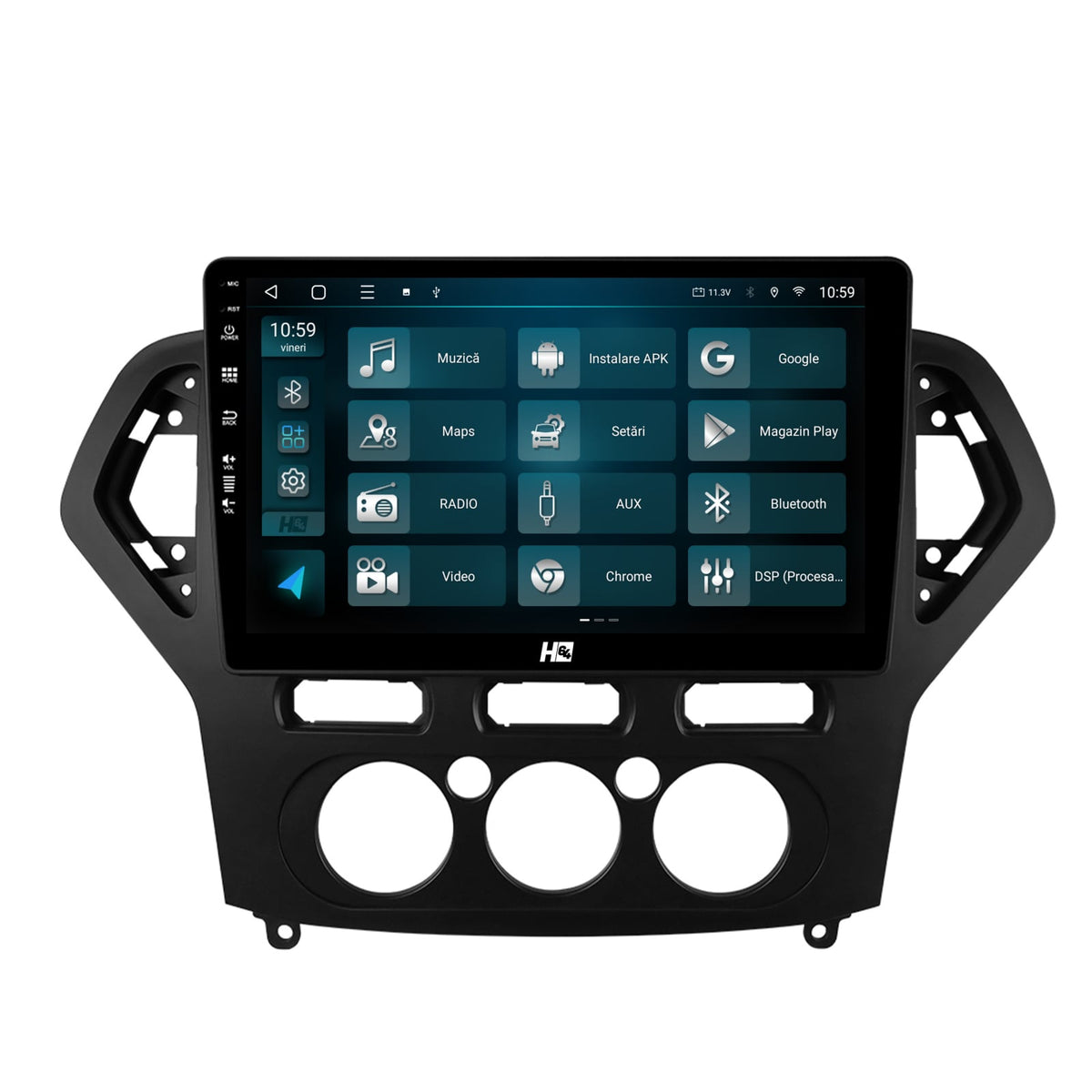 Navigatie HUB64 Ford Mondeo (2007-2010) Clima Manuala, 6GB RAM, Android, Octacore, Slot Sim 4G, DSP, GPS, Wi-FI, Carplay, Android Auto, USB, Bluetooth, Waze, Touchscreen, 10.1 Inch