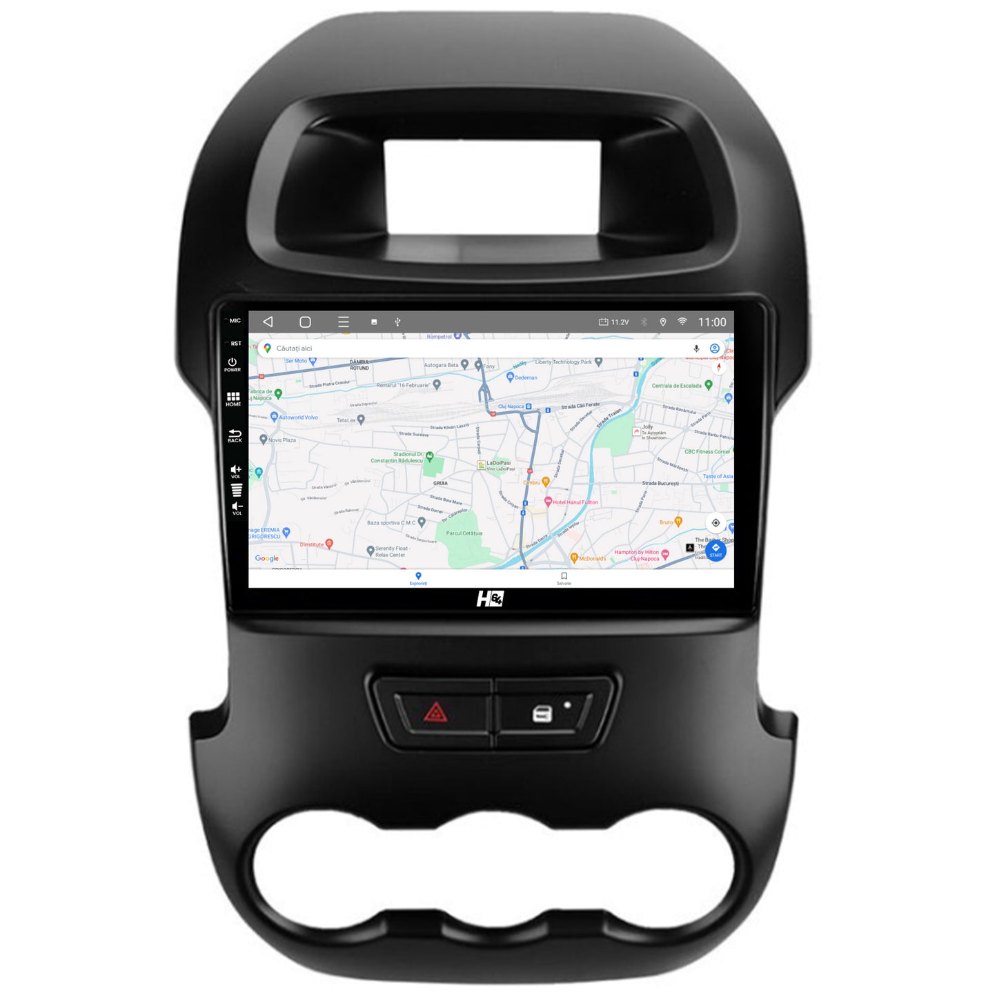 Navigatie HUB64 Ford Ranger (2011-2015), 2GB RAM, Android, GPS, Wi-FI, Carplay, Android Auto, USB, Bluetooth, Radio, Waze, Touchscreen, 9 inch