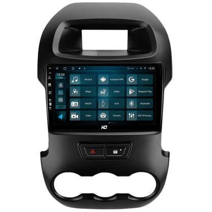 Navigatie HUB64 Ford Ranger (2011-2015), 4GB RAM, Android, Octacore, Slot Sim 4G, DSP, GPS, Wi-FI, Carplay, Android Auto, USB, Bluetooth, Waze, Touchscreen, 9 inch