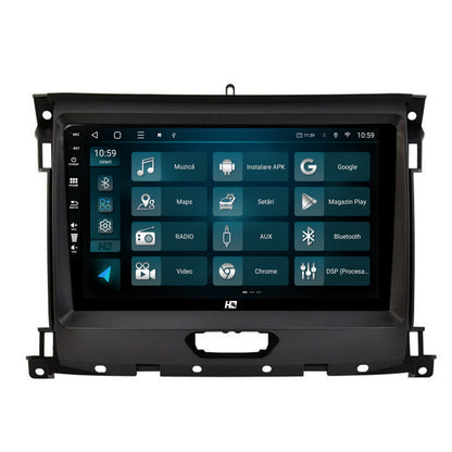Navigatie HUB64 Ford Ranger (2015-2022), 8GB RAM, Android, Octacore, Slot Sim 4G, DSP, GPS, Wi-FI, Carplay, Android Auto, USB, Bluetooth, Waze, Touchscreen, 9 Inch