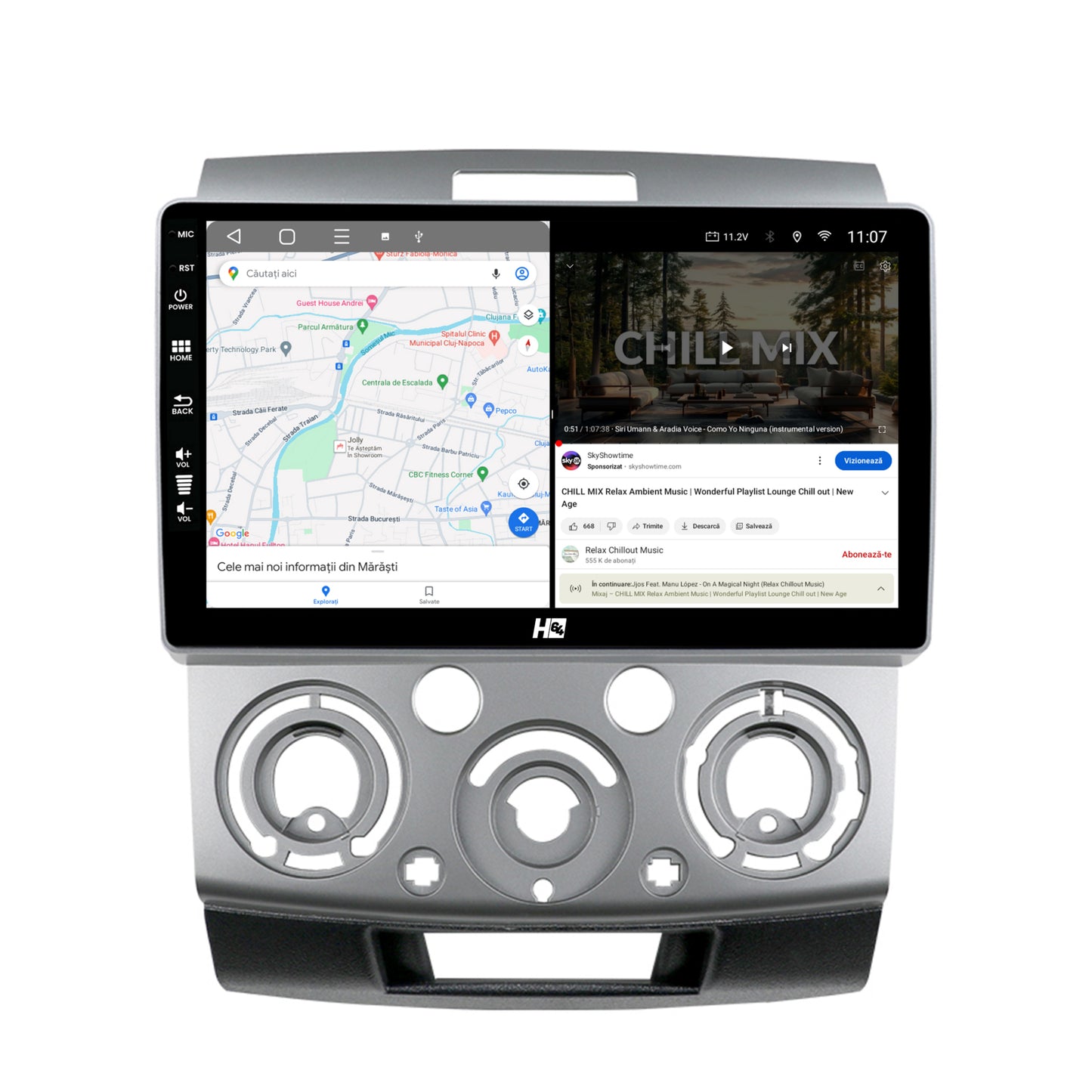Navigatie HUB64 Ford Ranger / Mazda BT50 (2007-2012), 2GB RAM, Android, GPS, Wi-FI, Carplay, Android Auto, USB, Bluetooth, Radio, Waze, Touchscreen, 9 inch