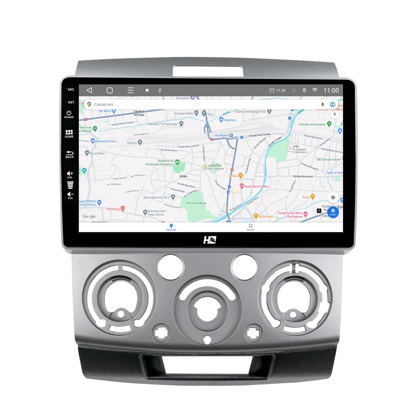 Navigatie HUB64 Ford Ranger / Mazda BT50 (2007-2012), 4GB RAM, Android, Quadcore, DSP, GPS, Wi-FI, Carplay, Android Auto, USB, Bluetooth, Waze, Touchscreen, 9 inch