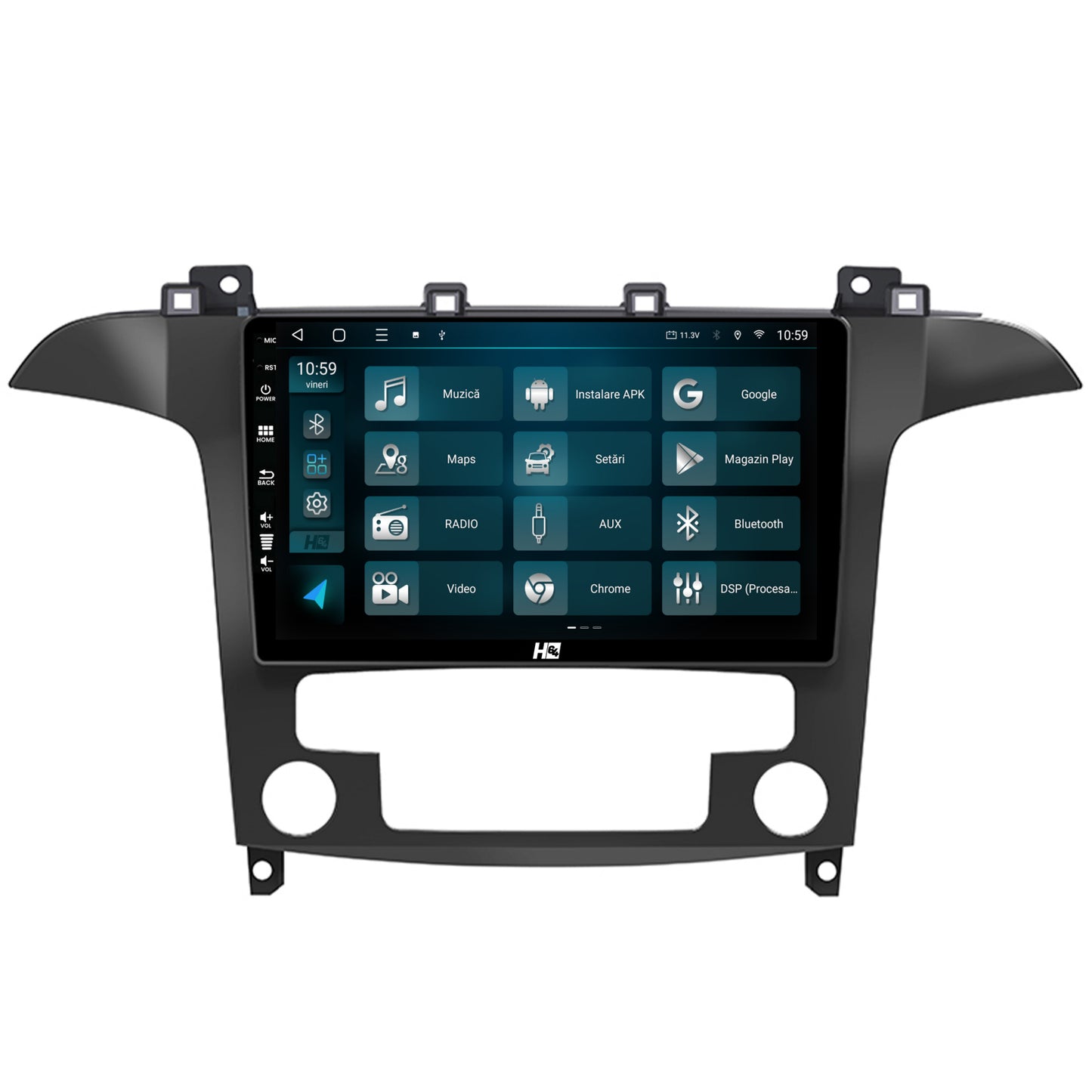 Navigatie HUB64 Ford S-Max / Galaxy (2006-2015), 8GB RAM, Android, Octacore, Slot Sim 4G, DSP, GPS, Wi-FI, Carplay, Android Auto, USB, Bluetooth, Waze, Touchscreen, 9 Inch