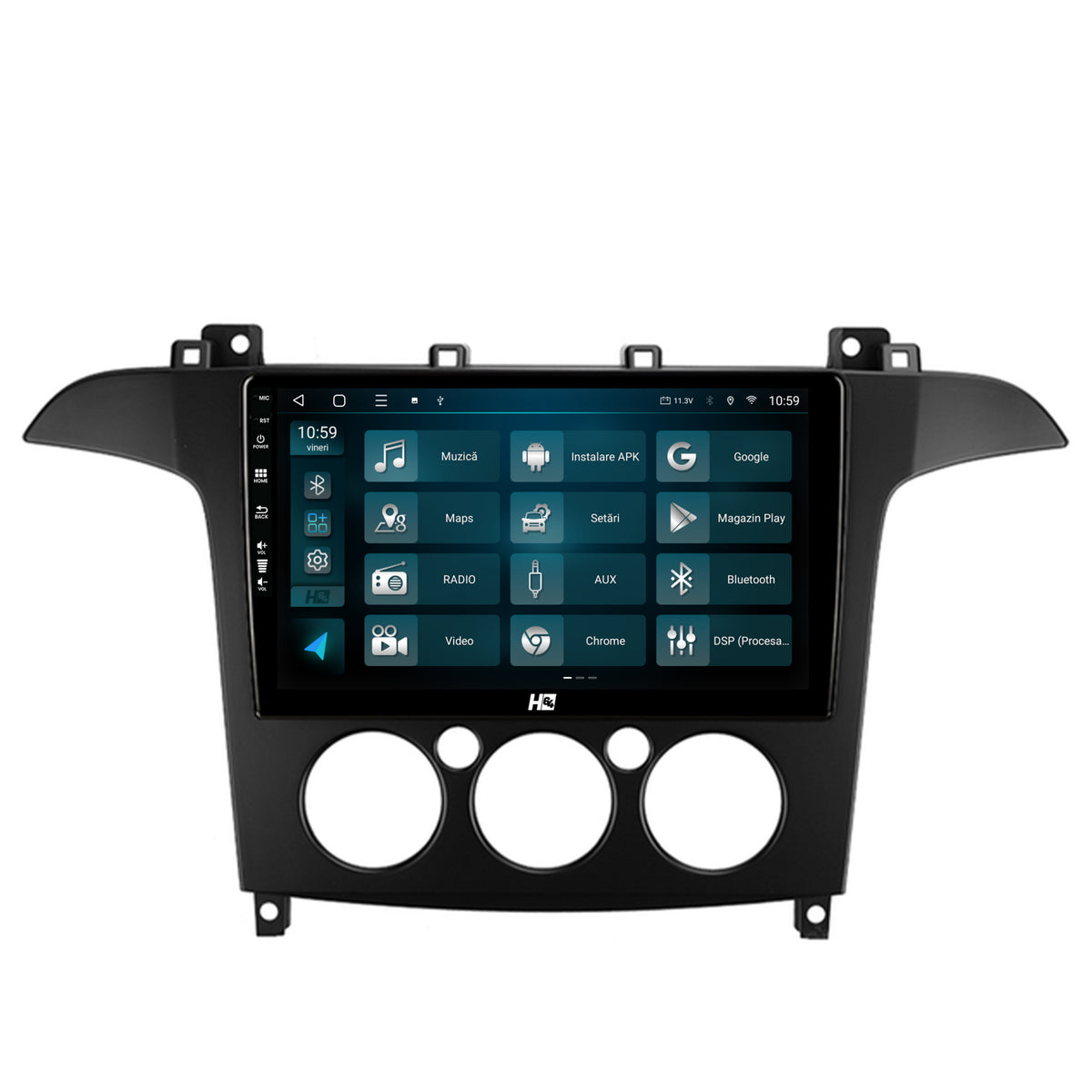 Navigatie HUB64 Ford S-MAX (2006-2015) Clima Manuala, 4GB RAM, Android, Quadcore, DSP, GPS, Wi-FI, Carplay, Android Auto, USB, Bluetooth, Waze, Touchscreen, 9 inch