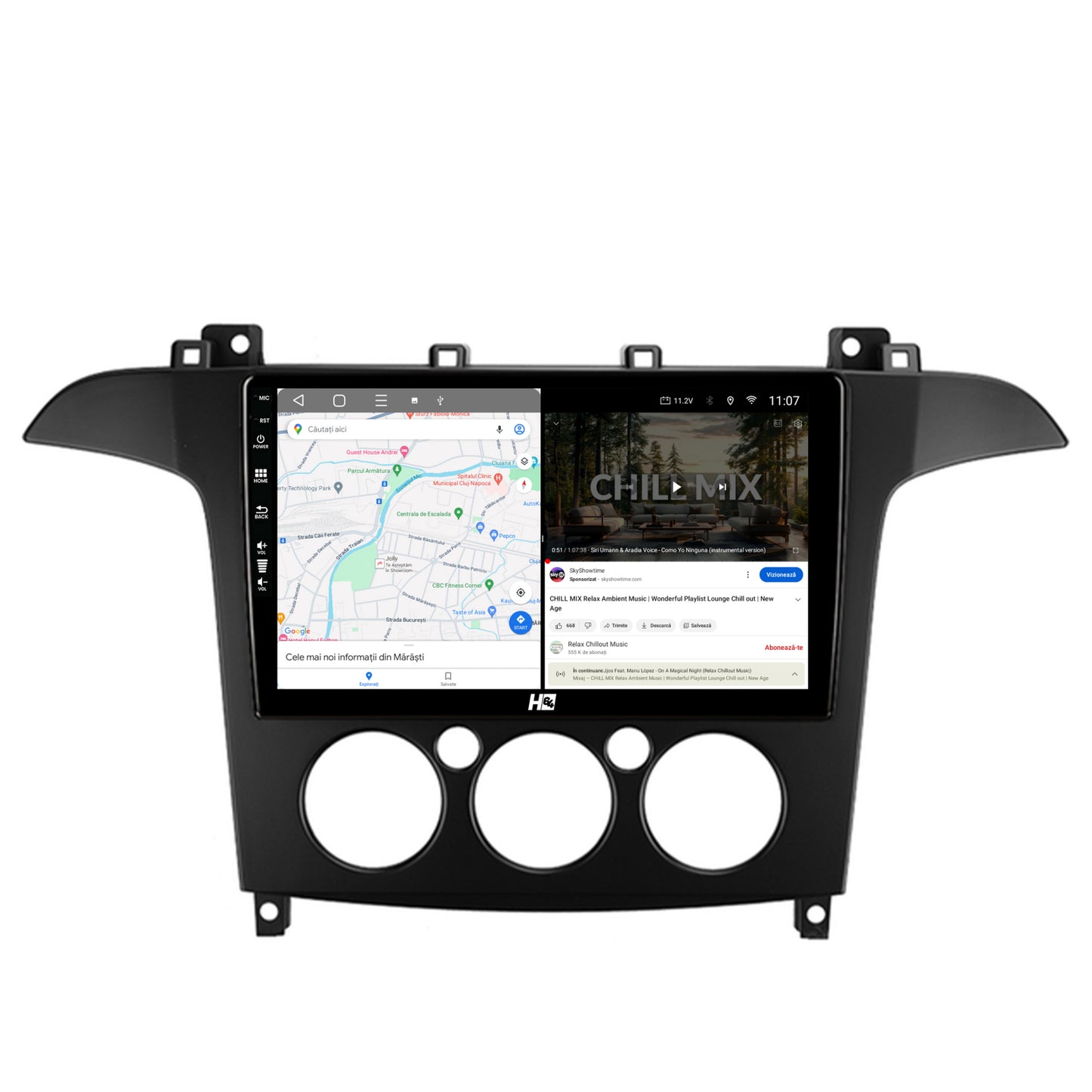 Navigatie HUB64 Ford S-MAX (2006-2015) Clima Manuala, 6GB RAM, Android, Octacore, Slot Sim 4G, DSP, GPS, Wi-FI, Carplay, Android Auto, USB, Bluetooth, Waze, Touchscreen, 9 Inch