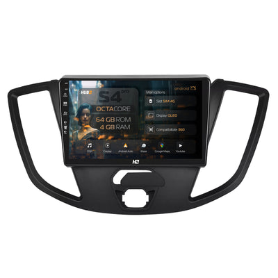 Navigatie HUB64 Ford Transit (2014-2020), 4GB RAM, Android, Octacore, Slot Sim 4G, DSP, GPS, Wi-FI, Carplay, Android Auto, USB, Bluetooth, Waze, Touchscreen, 9 inch