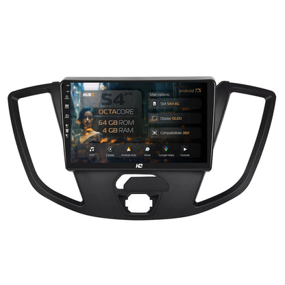 Navigatie HUB64 Ford Transit (2014-2020), 4GB RAM, Android, Octacore, Slot Sim 4G, DSP, GPS, Wi-FI, Carplay, Android Auto, USB, Bluetooth, Waze, Touchscreen, 9 inch