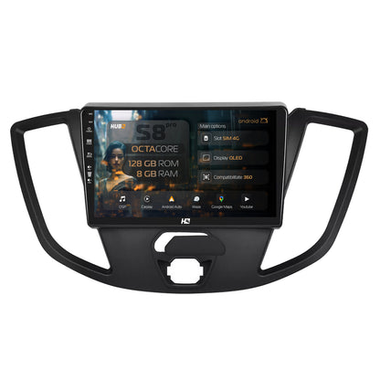 Navigatie HUB64 Ford Transit (2014-2020), 8GB RAM, Android, Octacore, Slot Sim 4G, DSP, GPS, Wi-FI, Carplay, Android Auto, USB, Bluetooth, Waze, Touchscreen, 9 Inch