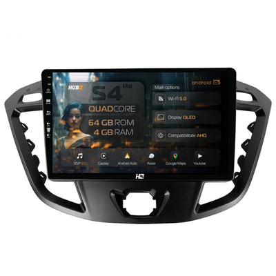 Navigatie HUB64 Ford Transit / Tourneo (2012-2020), 4GB RAM, Android, Quadcore, DSP, GPS, Wi-FI, Carplay, Android Auto, USB, Bluetooth, Waze, Touchscreen, 9 inch