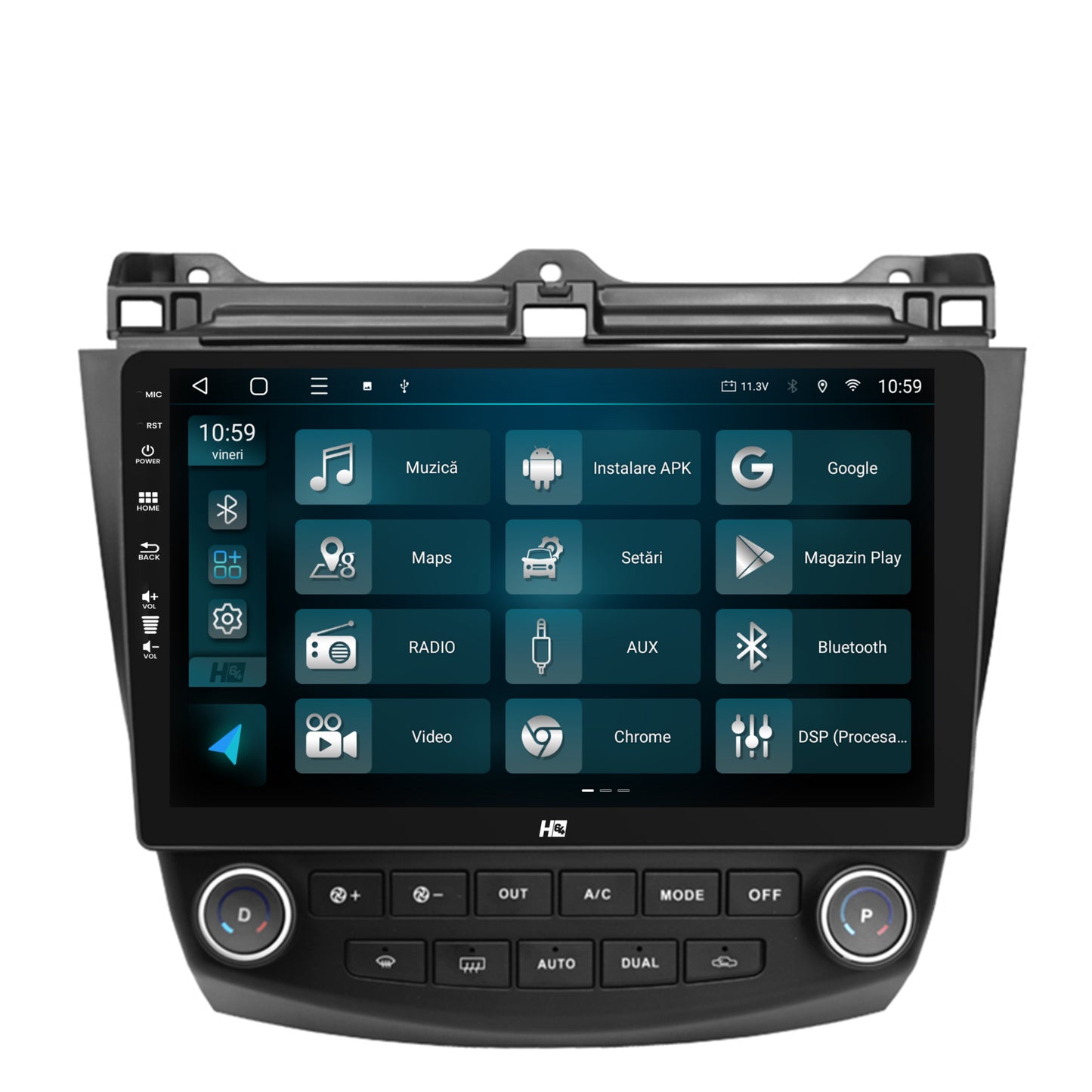 Navigatie HUB64 Honda Accord 7 (2005-2008), 2GB RAM, Android, GPS, Wi-FI, Carplay, Android Auto, USB, Bluetooth, Radio, Waze, Touchscreen, 10.1 inch
