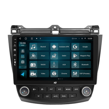Navigatie HUB64 Honda Accord 7 (2005-2008), 8GB RAM, Android, Octacore, Slot Sim 4G, DSP, GPS, Wi-FI, Carplay, Android Auto, USB, Bluetooth, Waze, Touchscreen, 10.1 Inch