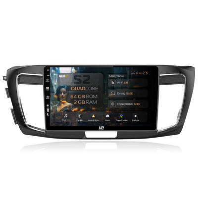 Navigatie HUB64 Honda Accord 9 (2013-2017), 2GB RAM, Android, GPS, Wi-FI, Carplay, Android Auto, USB, Bluetooth, Radio, Waze, Touchscreen, 10.1 inch