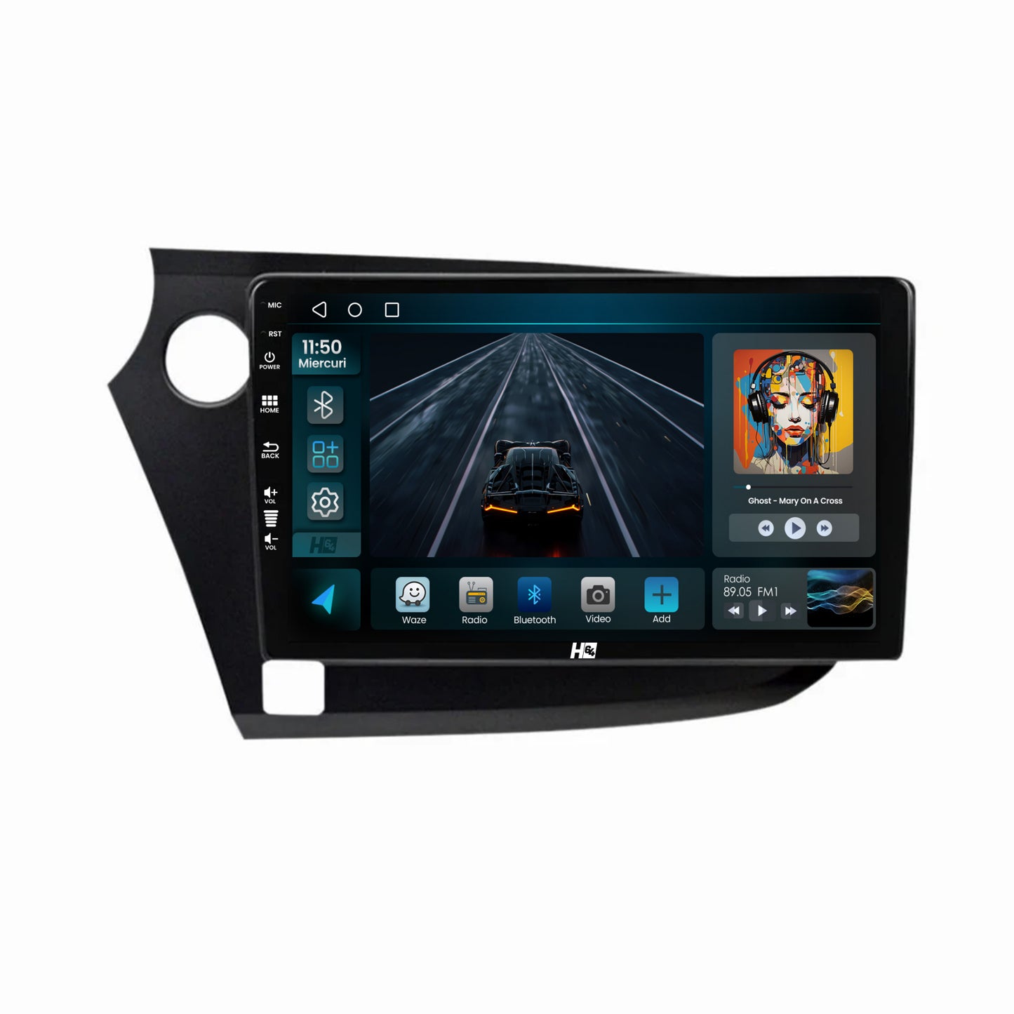Navigatie HUB64 Honda Insight (2009-2014), 2GB RAM, Android, GPS, Wi-FI, Carplay, Android Auto, USB, Bluetooth, Radio, Waze, Touchscreen, 9 inch
