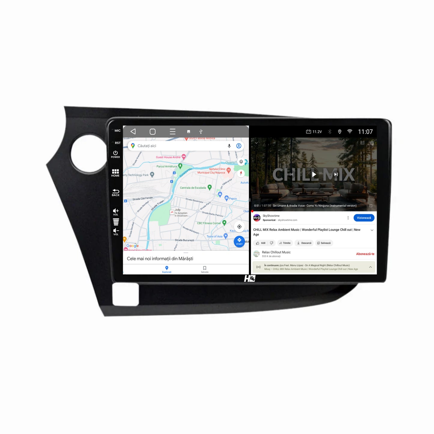 Navigatie HUB64 Honda Insight (2009-2014), 2GB RAM, Android, GPS, Wi-FI, Carplay, Android Auto, USB, Bluetooth, Radio, Waze, Touchscreen, 9 inch
