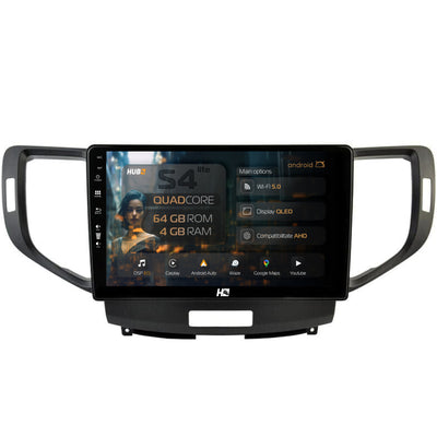 Navigatie HUB64 Honda Accord VIII (2008-2012), 4GB RAM, Android, Quadcore, DSP, GPS, Wi-FI, Carplay, Android Auto, USB, Bluetooth, Waze, Touchscreen, 9 Inch