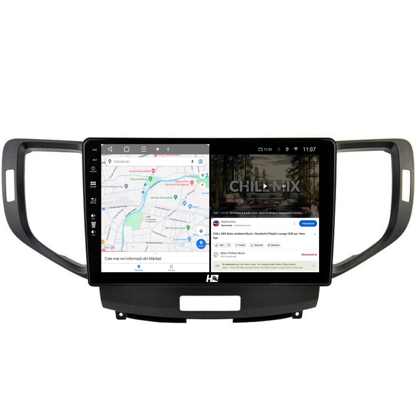 Navigatie HUB64 Honda Accord VIII (2008-2012), 8GB RAM, Android, Octacore, Slot Sim 4G, DSP, GPS, Wi-FI, Carplay, Android Auto, USB, Bluetooth, Waze, Touchscreen, 9 Inch
