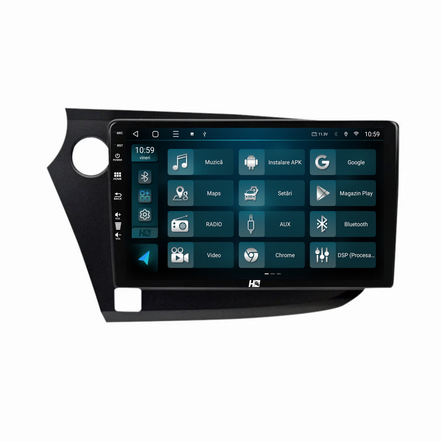 Navigatie HUB64 Honda Insight (2009-2014), 8GB RAM, Android, Octacore, Slot Sim 4G, DSP, GPS, Wi-FI, Carplay, Android Auto, USB, Bluetooth, Waze, Touchscreen, 9 Inch