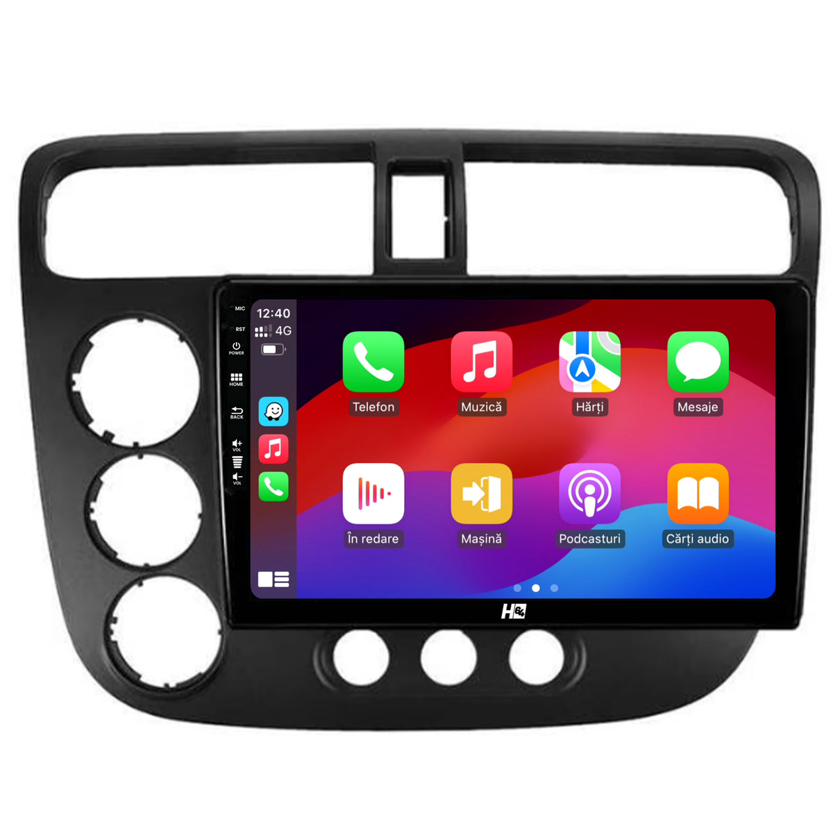 Navigatie HUB64 Honda Civic (1998-2005), 2GB RAM, Android, GPS, Wi-FI, Carplay, Android Auto, USB, Bluetooth, Radio, Waze, Touchscreen, 9 inch
