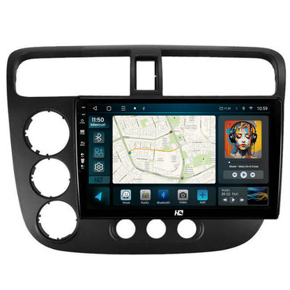 Navigatie HUB64 Honda Civic (1998-2005), 4GB RAM, Android, Octacore, Slot Sim 4G, DSP, GPS, Wi-FI, Carplay, Android Auto, USB, Bluetooth, Waze, Touchscreen, 9 inch