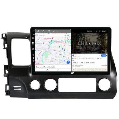 Navigatie HUB64 Honda Civic (2005-2012), 8GB RAM, Android, Octacore, Slot Sim 4G, DSP, GPS, Wi-FI, Carplay, Android Auto, USB, Bluetooth, Waze, Touchscreen, 10.1 Inch