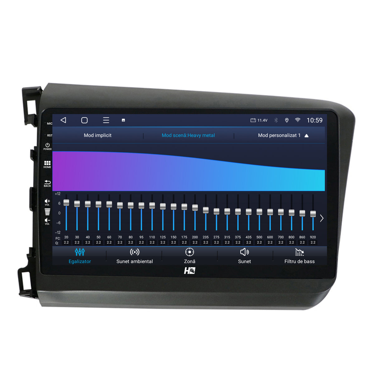 Navigatie HUB64 Honda Civic (2012-2015), 8GB RAM, Android, Octacore, Slot Sim 4G, DSP, GPS, Wi-FI, Carplay, Android Auto, USB, Bluetooth, Waze, Touchscreen, 9 Inch