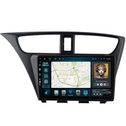 Navigatie HUB64 Honda Civic Hatchback (2012-2015), 2GB RAM, Android, GPS, Wi-FI, Carplay, Android Auto, USB, Bluetooth, Radio, Waze, Touchscreen, 9 inch