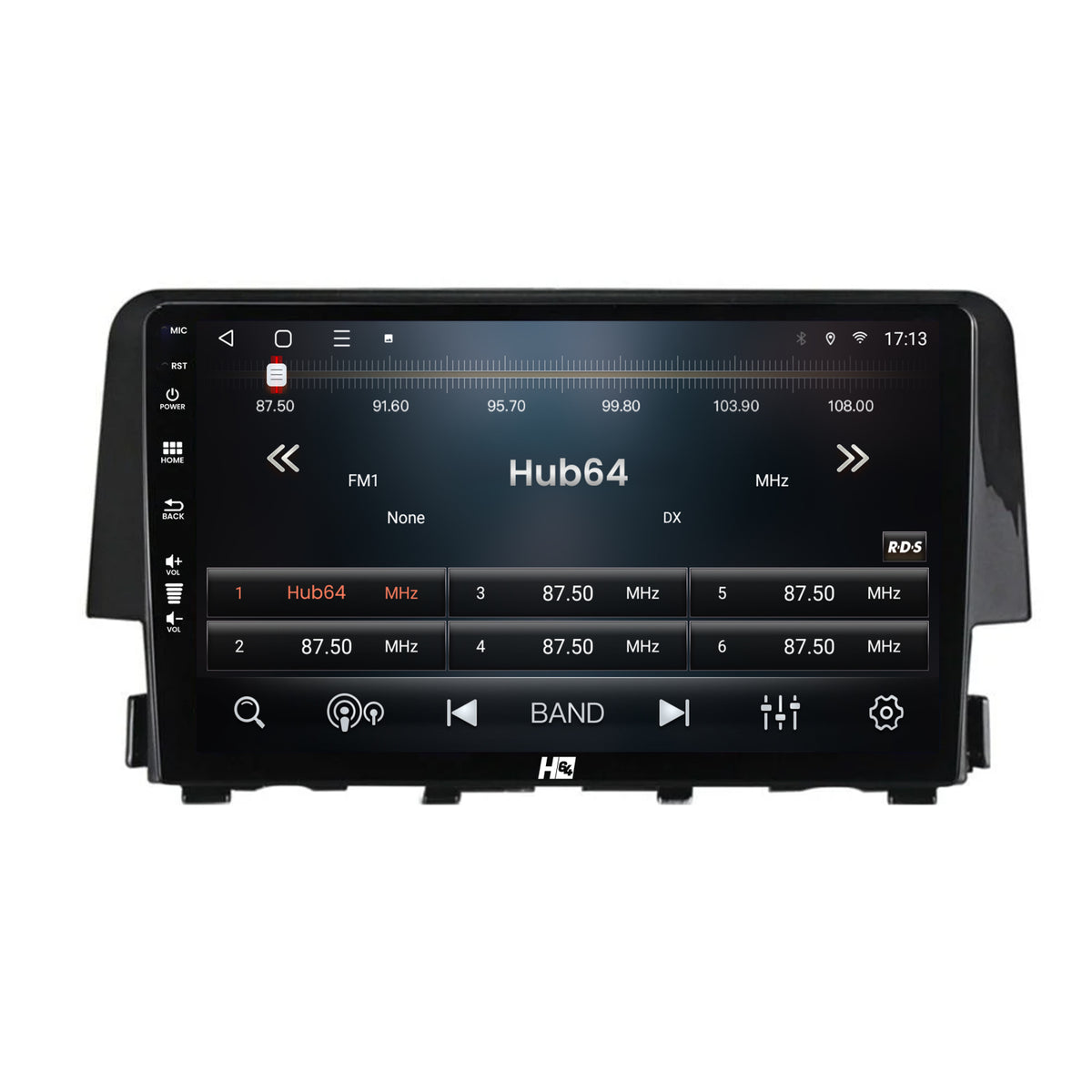Navigatie HUB64 Honda Civic X / Sedan (2015-2021), 2GB RAM, Android, GPS, Wi-FI, Carplay, Android Auto, USB, Bluetooth, Radio, Waze, Touchscreen, 9 Inch