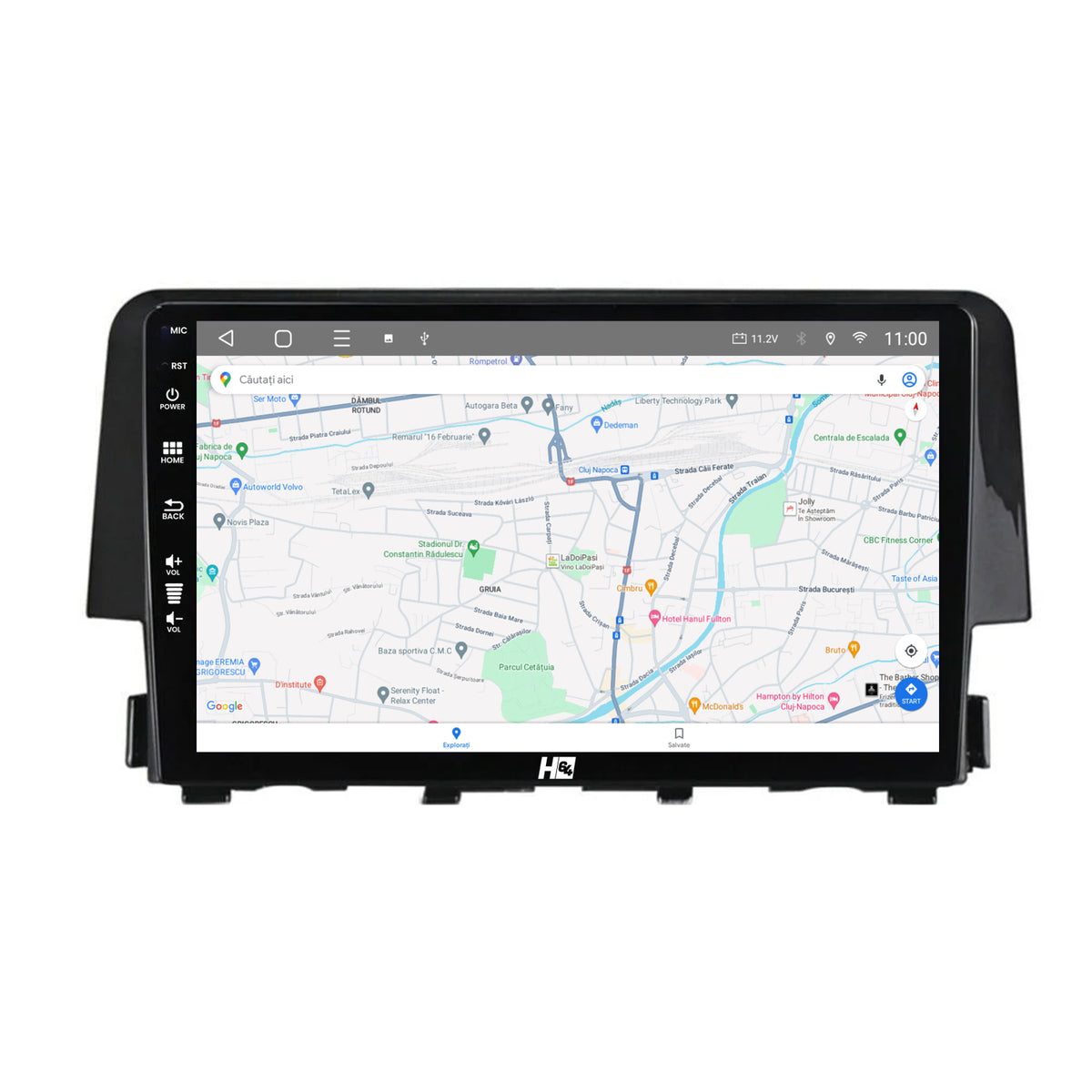 Navigatie HUB64 Honda Civic X / Sedan (2015-2021), 2GB RAM, Android, GPS, Wi-FI, Carplay, Android Auto, USB, Bluetooth, Radio, Waze, Touchscreen, 9 Inch