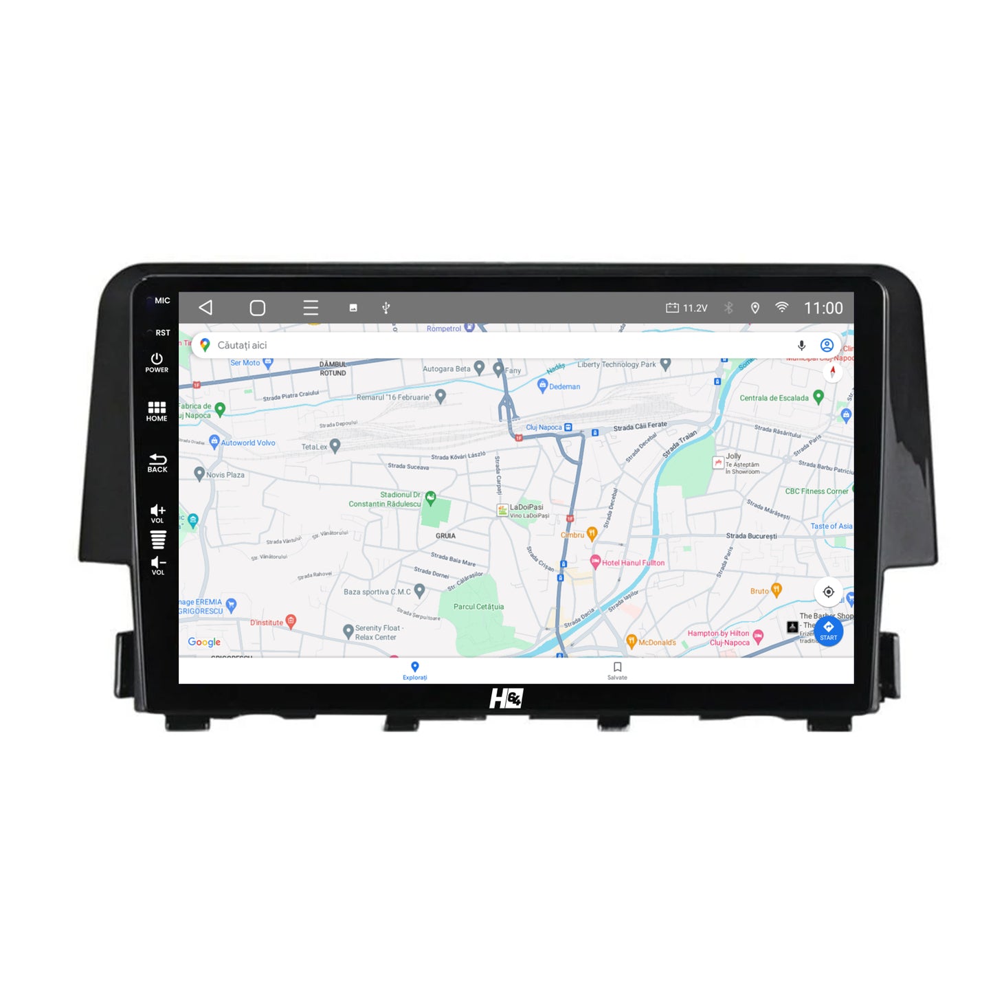 Navigatie HUB64 Honda Civic X / Sedan (2015-2021), 4GB RAM, Android, Quadcore, DSP, GPS, Wi-FI, Carplay, Android Auto, USB, Bluetooth, Waze, Touchscreen, 9 Inch
