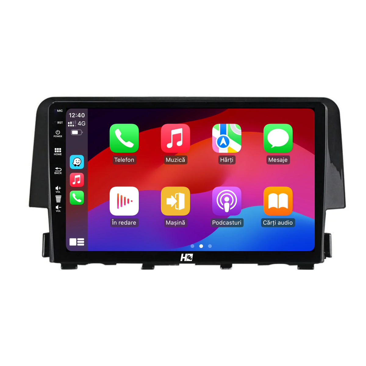 Navigatie HUB64 Honda Civic X / Sedan (2015-2021), 4GB RAM, Android, Quadcore, DSP, GPS, Wi-FI, Carplay, Android Auto, USB, Bluetooth, Waze, Touchscreen, 9 Inch