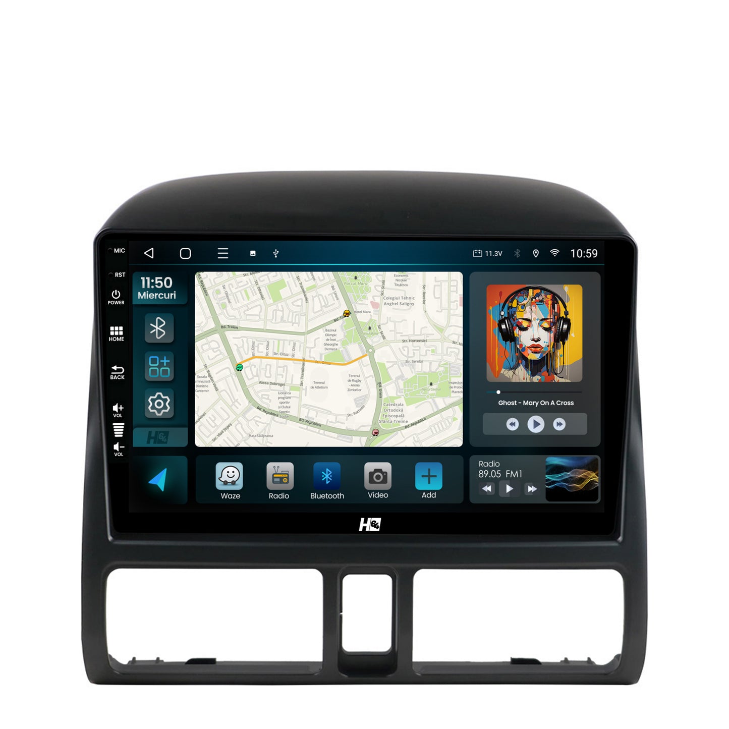 Navigatie HUB64 Honda CRV (1998-2005), 2GB RAM, Android, GPS, Wi-FI, Carplay, Android Auto, USB, Bluetooth, Radio, Waze, Touchscreen, 9 inch