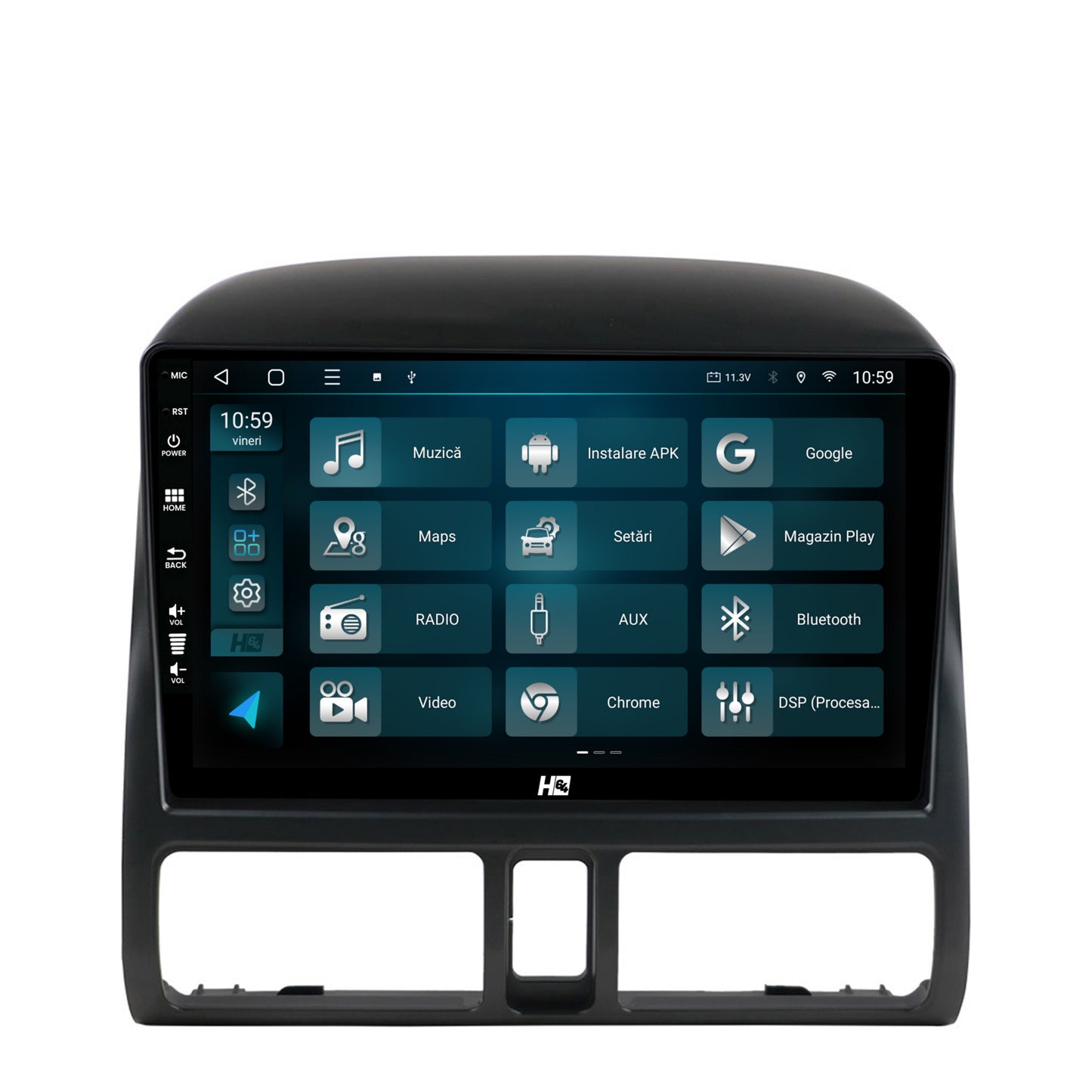 Navigatie HUB64 Honda CRV (1998-2005), 4GB RAM, Android, Quadcore, DSP, GPS, Wi-FI, Carplay, Android Auto, USB, Bluetooth, Waze, Touchscreen, 9 inch