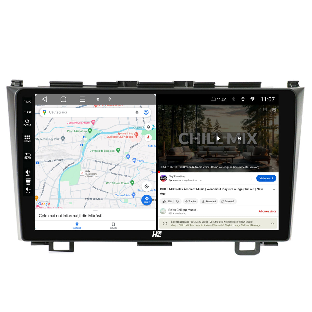 Navigatie HUB64 Honda CRV (2006-2012), 4GB RAM, Android, Quadcore, DSP, GPS, Wi-FI, Carplay, Android Auto, USB, Bluetooth, Waze, Touchscreen, 9 inch