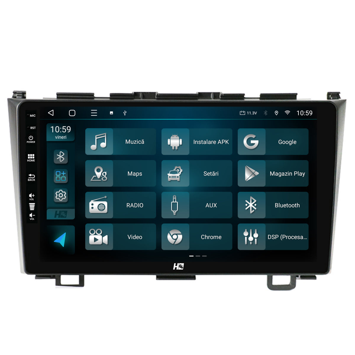 Navigatie HUB64 Honda CRV (2006-2012), 4GB RAM, Android, Quadcore, DSP, GPS, Wi-FI, Carplay, Android Auto, USB, Bluetooth, Waze, Touchscreen, 9 inch