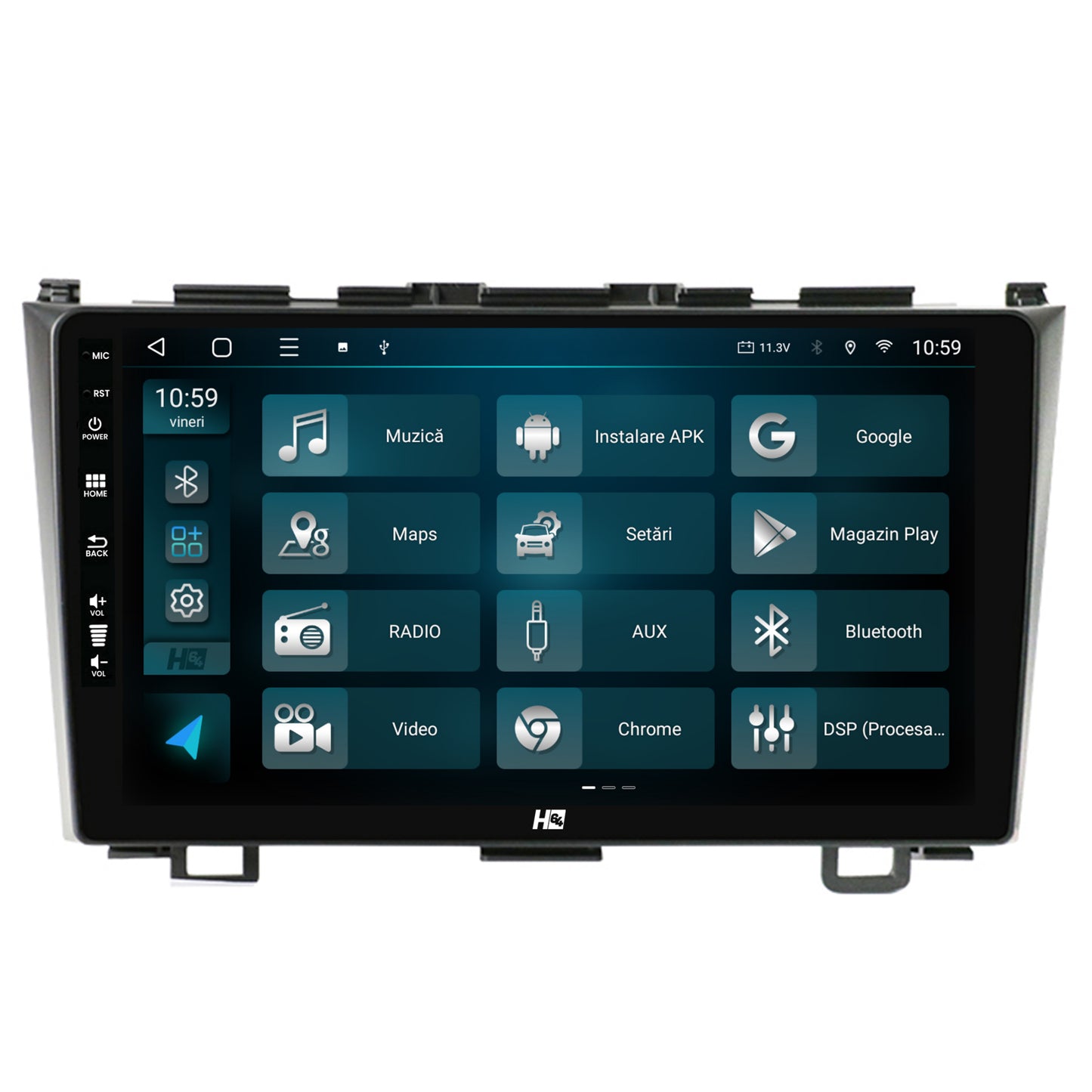 Navigatie HUB64 Honda CRV (2006-2012), 6GB RAM, Android, Octacore, Slot Sim 4G, DSP, GPS, Wi-FI, Carplay, Android Auto, USB, Bluetooth, Waze, Touchscreen, 9 Inch