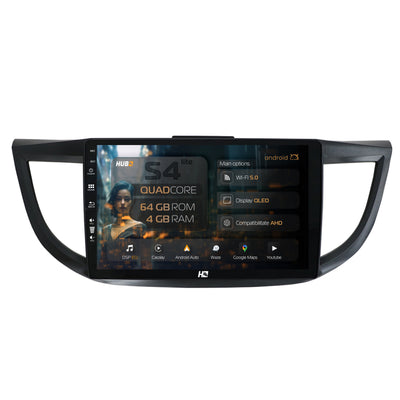 Navigatie HUB64 Honda CRV (2011-2016), 4GB RAM, Android, Quadcore, DSP, GPS, Wi-FI, Carplay, Android Auto, USB, Bluetooth, Waze, Touchscreen, 10.1 Inch