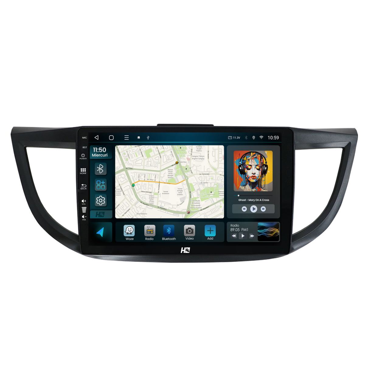 Navigatie HUB64 Honda CRV (2011-2016), 8GB RAM, Android, Octacore, Slot Sim 4G, DSP, GPS, Wi-FI, Carplay, Android Auto, USB, Bluetooth, Waze, Touchscreen, 9 Inch