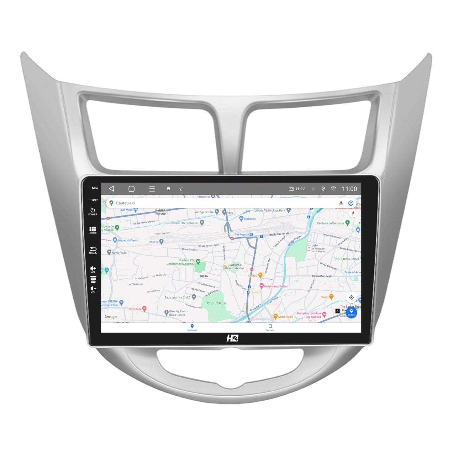 Navigatie HUB64 Hyundai Accent (2011-2016), 4GB RAM, Android, Quadcore, DSP, GPS, Wi-FI, Carplay, Android Auto, USB, Bluetooth, Waze, Touchscreen, 9 inch