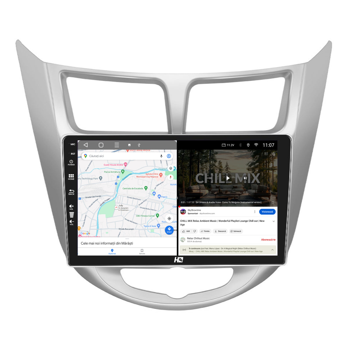 Navigatie HUB64 Hyundai Accent (2011-2016), 4GB RAM, Android, Quadcore, DSP, GPS, Wi-FI, Carplay, Android Auto, USB, Bluetooth, Waze, Touchscreen, 9 inch