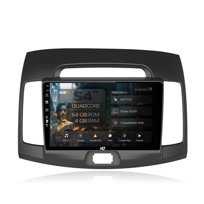 Navigatie HUB64 Hyundai Elantra (2006-2011), 4GB RAM, Android, Quadcore, DSP, GPS, Wi-FI, Carplay, Android Auto, USB, Bluetooth, Waze, Touchscreen, 9 inch