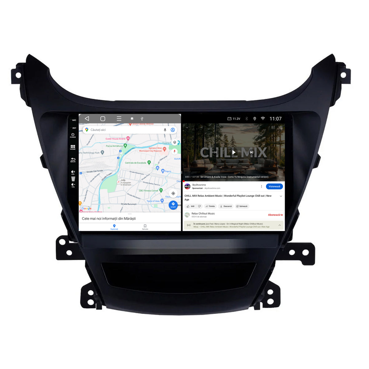 Navigatie HUB64 Hyundai Elantra (2012-2014), 4GB RAM, Android, Quadcore, DSP, GPS, Wi-FI, Carplay, Android Auto, USB, Bluetooth, Waze, Touchscreen, 9Inch