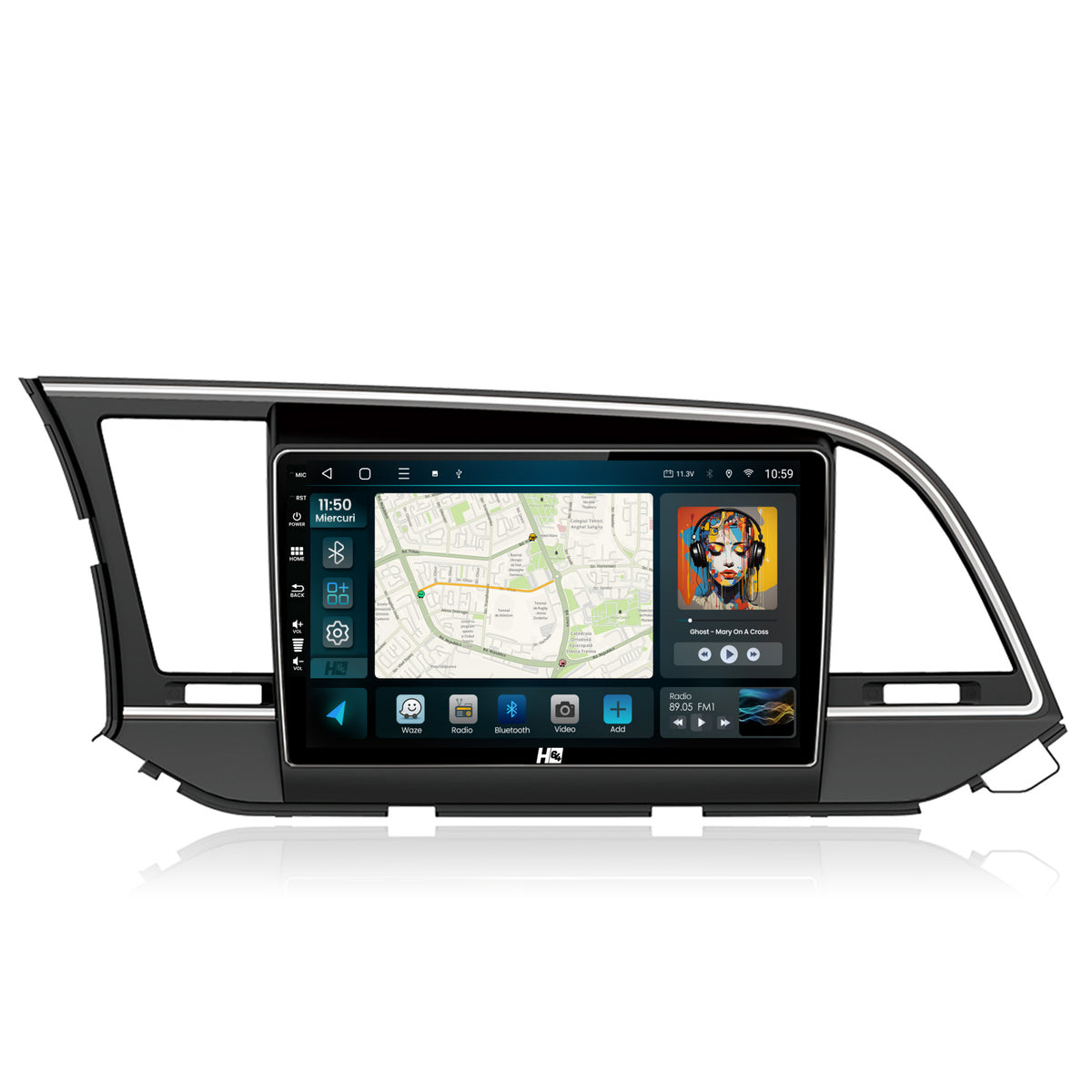 Navigatie HUB64 Hyundai Elantra (2015-2018), 6GB RAM, Android, Octacore, Slot Sim 4G, DSP, GPS, Wi-FI, Carplay, Android Auto, USB, Bluetooth, Waze, Touchscreen, 9 Inch