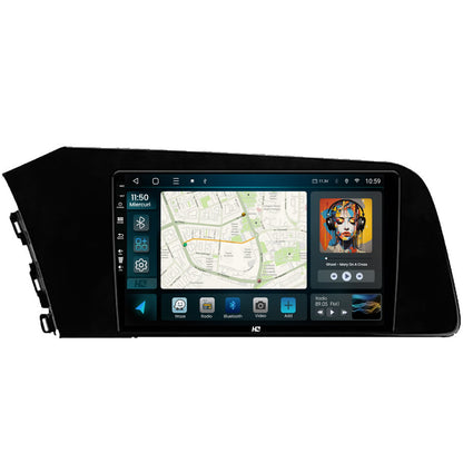 Navigatie HUB64 Hyundai Elantra (2020-Prezent), 4GB RAM, Android, Quadcore, DSP, GPS, Wi-FI, Carplay, Android Auto, USB, Bluetooth, Waze, Touchscreen, 9Inch