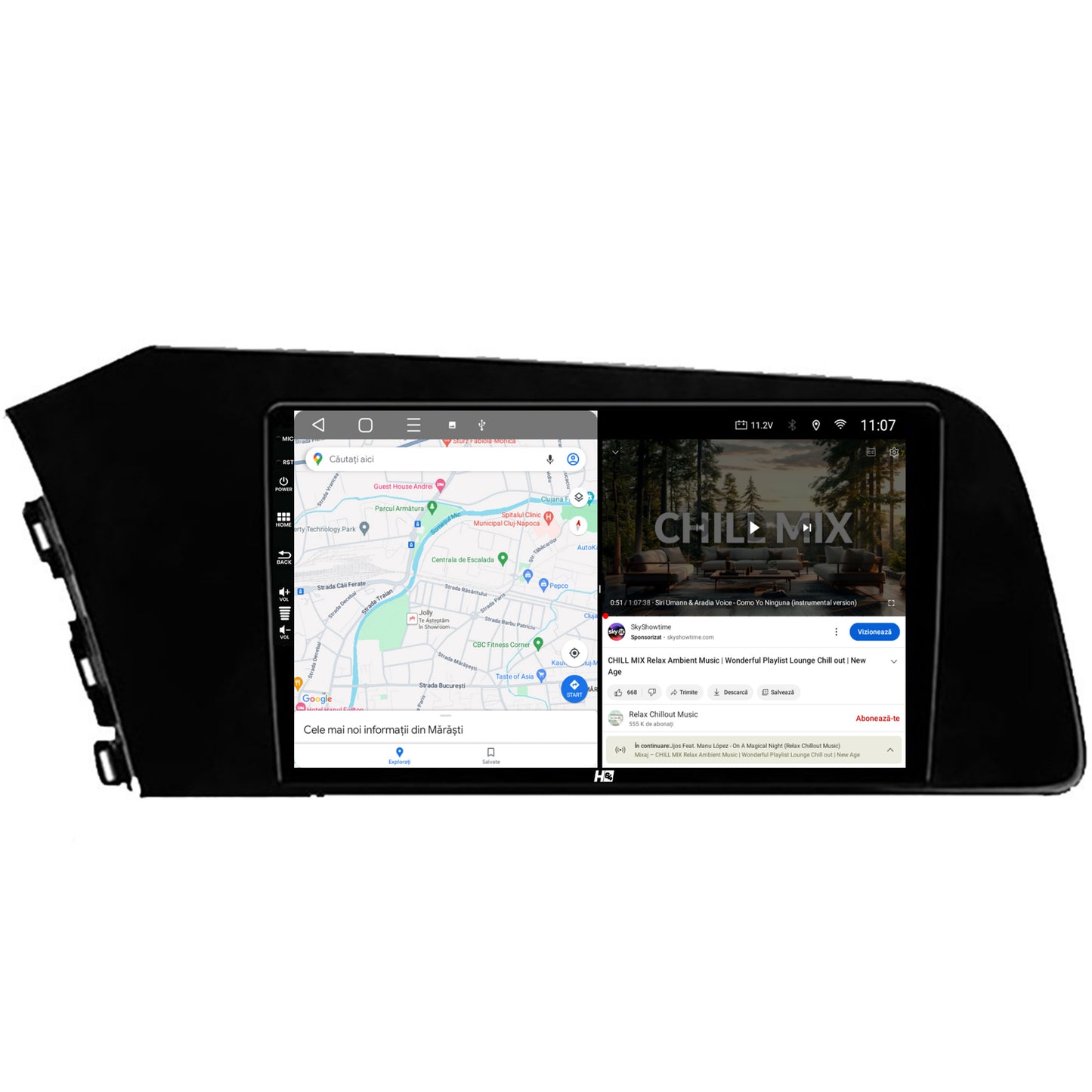 Navigatie HUB64 Hyundai Elantra (2020-Prezent), 8GB RAM, Android, Octacore, Slot Sim 4G, DSP, GPS, Wi-FI, Carplay, Android Auto, USB, Bluetooth, Waze, Touchscreen, 9Inch