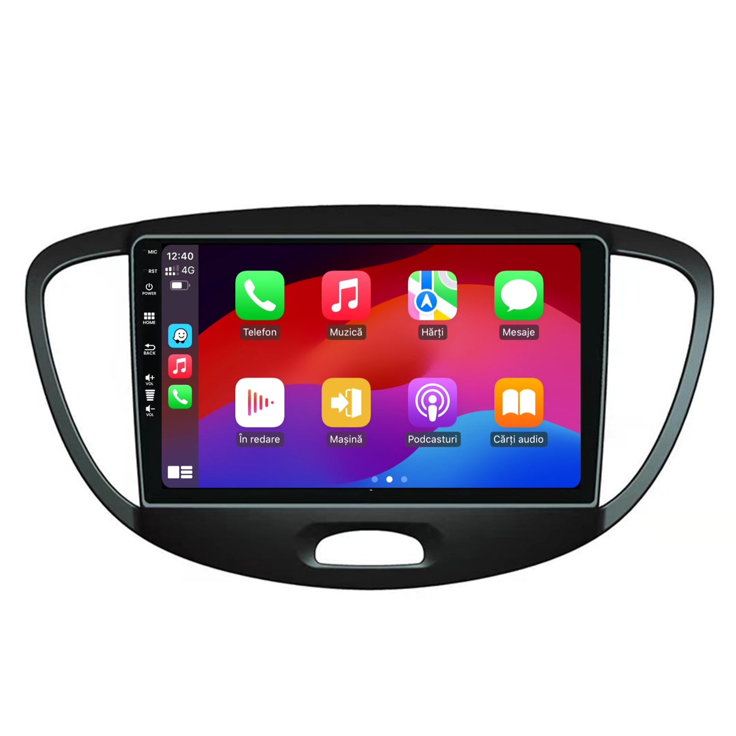 Navigatie HUB64 Hyundai I10 (2007-2013), 2GB RAM, Android, GPS, Wi-FI, Carplay, Android Auto, USB, Bluetooth, Radio, Waze, Touchscreen, 9 inch