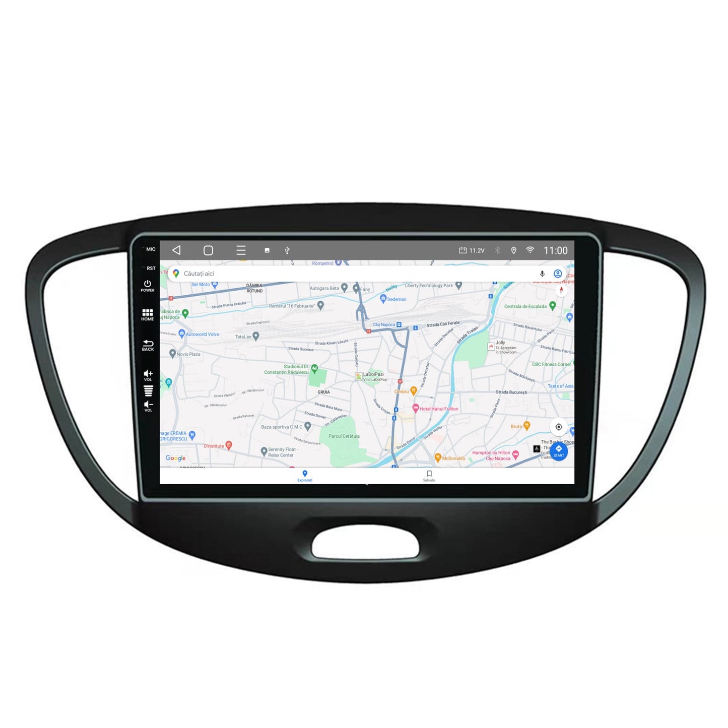 Navigatie HUB64 Hyundai I10 (2007-2013), 4GB RAM, Android, Quadcore, DSP, GPS, Wi-FI, Carplay, Android Auto, USB, Bluetooth, Waze, Touchscreen, 9 inch
