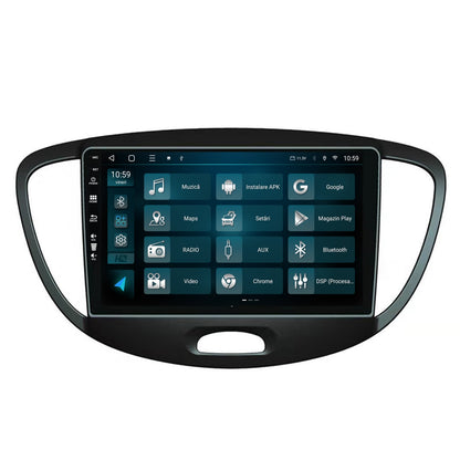 Navigatie HUB64 Hyundai I10 (2007-2013), 4GB RAM, Android, Quadcore, DSP, GPS, Wi-FI, Carplay, Android Auto, USB, Bluetooth, Waze, Touchscreen, 9 inch